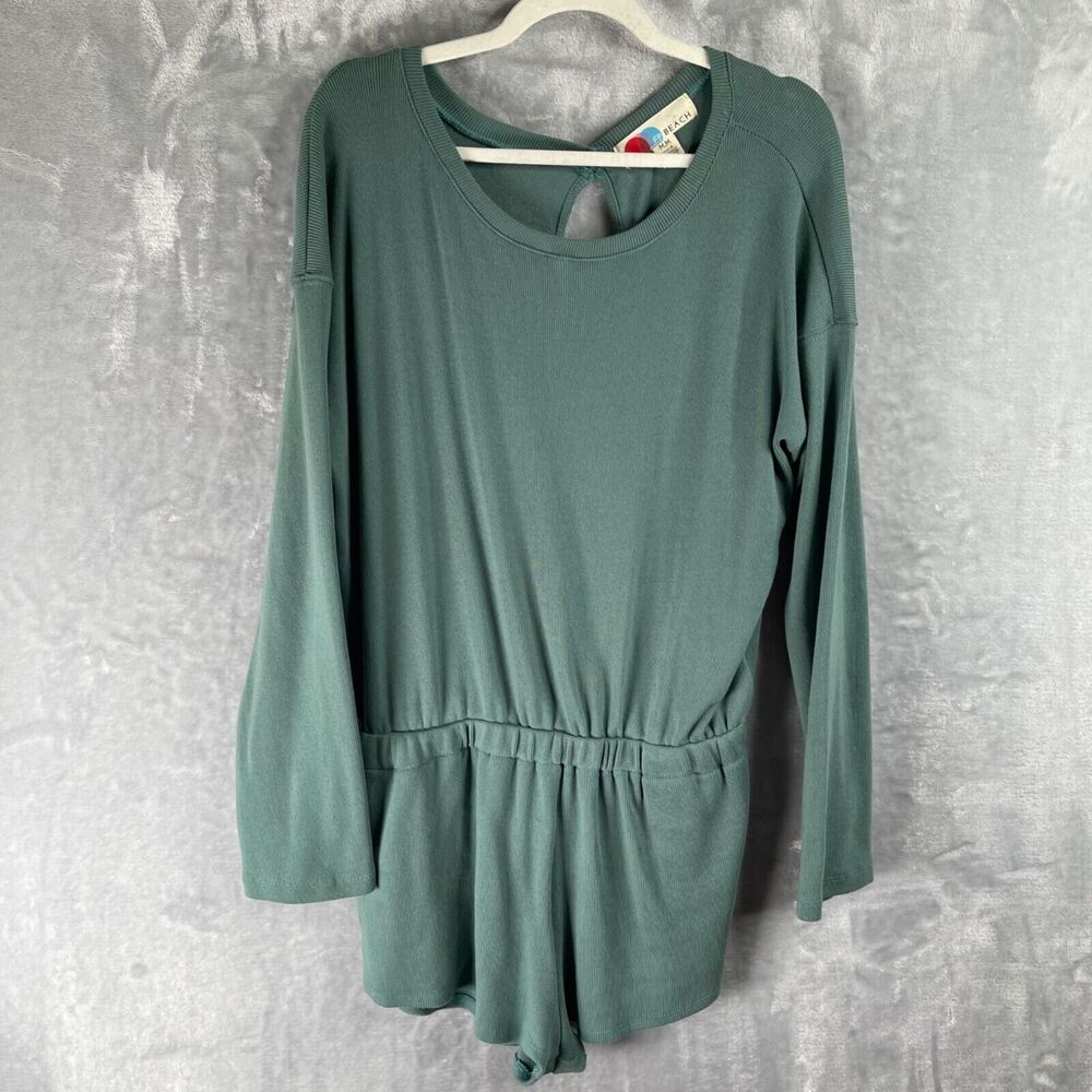 Free People Green Long-Sleeve Romper